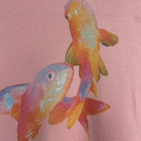 Sandro NEW Pink Goldfish Pullover Hoodie Sweatshirt Size XS - Picture 7 of 12
